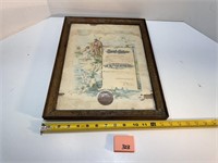 1916 Framed German Birth Certificate