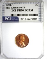 1970-S Lg Date Cent PR70 DCAM RD LISTS $700