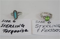 2 rings size 6 sterling silver