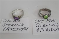 2 rings size 8.5 sterling silver