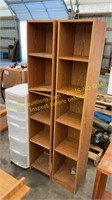 Wooden Cube Shelving, Plastic Organizer Tower