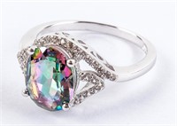 Jewelry Sterling Silver Mystic Topaz Cocktail Ring