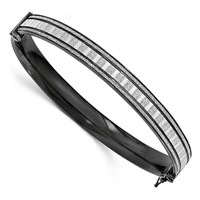 Sterling Silver Glitter Infused Bangle Bracelet