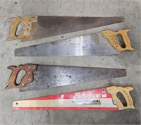 4pc Vintage Hand Saw Collection