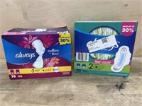 76ct always pads size 1 & 92ct size 2 pads