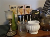 BOXED VASES, CANDLE HOLDER, MISCELLANOUS ITEMS