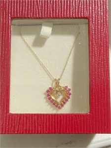 Heart Pendant w/18" 10K gold chain.