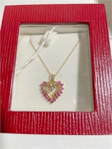 Heart Pendant w/18" 10K gold chain.