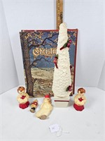 Christmas Book & Candles Tree Candle Still Has Box