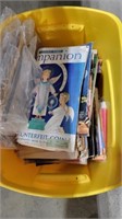 Tote of vintage magazines &books