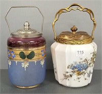 2 Victorian biscuit jars