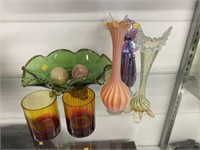 Art Glass Bowl and Vases