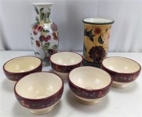 (7) Decorative Ceramic Vases & Bowls