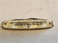 THE FARMERSVILLE EXCHANGE CO. POCKET KNIFE