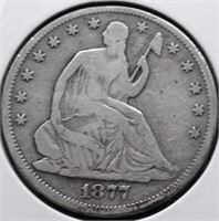 1877 CC SEATED HALF DOLLAR F