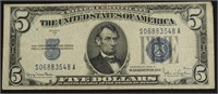 1934 5 DOLLAR SILVER CERTIFICATE VF