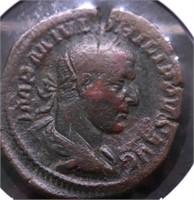 210 AD ROMAN EMPIRE AE 30 COPPER  VF PQ