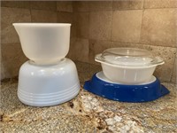 Vintage Pyrex Dishes, Horizon Blue Divided Dish,