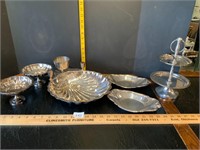 Silverplate Clam Shell Scallop Serving Tray+