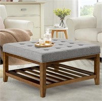 34" Extra Large Square Ottoman Coffee Table with