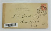 1895 Canadian Three Cents Post Stamp and Envelope