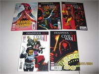 Lot Of 5 Marvel Deadpool Civil Comics
