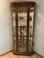 Beautiful Oak Bow Front Display Cabinet,