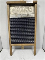 Washboard Soap Saver with Cobalt Enameled Tin
