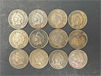 Twelve Indian Head Pennies