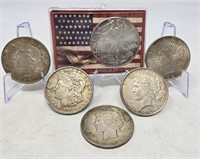 5 Silver Dollars; 2000 Silver Eagle