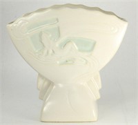 ROSEVILLE POTERRY SILHOUETTE NUDE IVORY FAN VASE