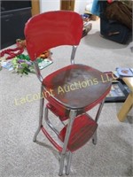 vintage metal step stool chair