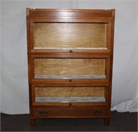 Stacking 3 section book case with drawer,