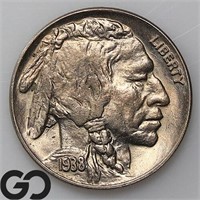 1938-D/D Buffalo Nickel, Gem BU+ Bid: 100