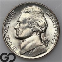 1944-P Jefferson "Silver" Nickel, Gem BU+ Bid: 32