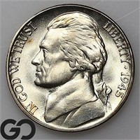 1945-D Jefferson Silver Nickel, Gem BU+ Bid: 50