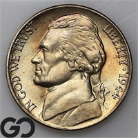 1944-D Jefferson Silver Nickel, Gem BU+ FS Bid: 40