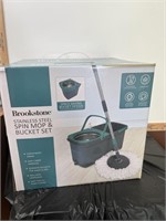 Brookstone Stainless Steel Spin Mop & Bucket Set