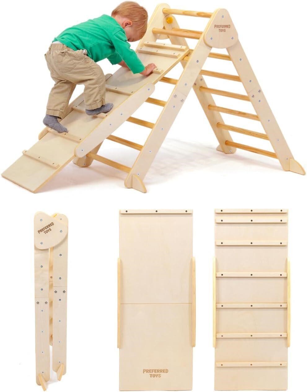 Pikler Triangle - 3 in 1 Climbing Set - Beige