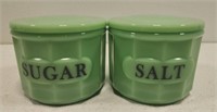 Green Jadeite sugar & salt containers