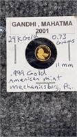 24k Gold Gandhi Republic of Liberia American Mint