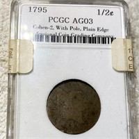 1795 Liberty Cap Half Cent PCGC - AG03