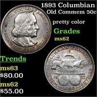 1893 Columbian Old Commem 50c Grades Select Unc