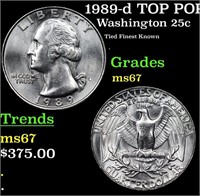 1989-d Washington Quarter TOP POP! 25c Graded ms67