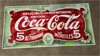 1990s store display Coca Cola sign 30x16