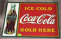 1990s store display Coca Cola sign 28x20