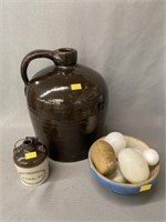 Stoneware Jugs with Mixing Bowl
