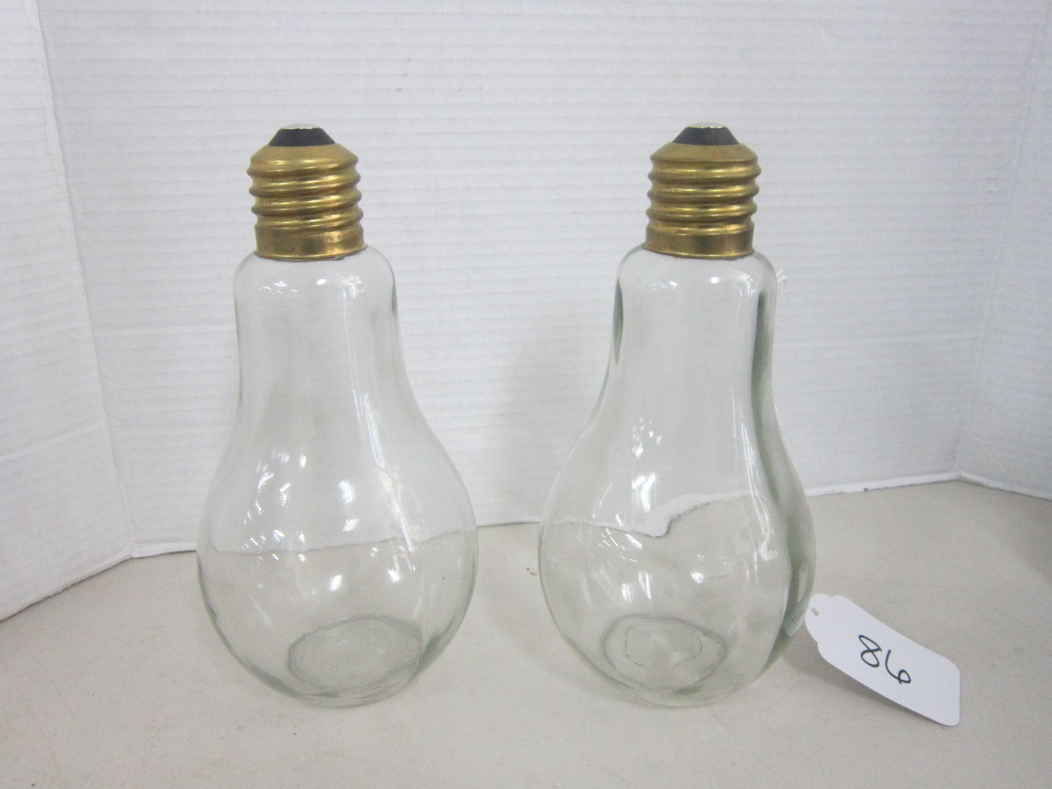 2 LIGHT BULB DECANTERS