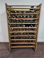 Wooden Wine Rack w/ Bottles