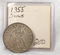 1855 Arr. Half Dollar  AU